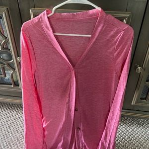 Long Lightweight Pink Cardigan